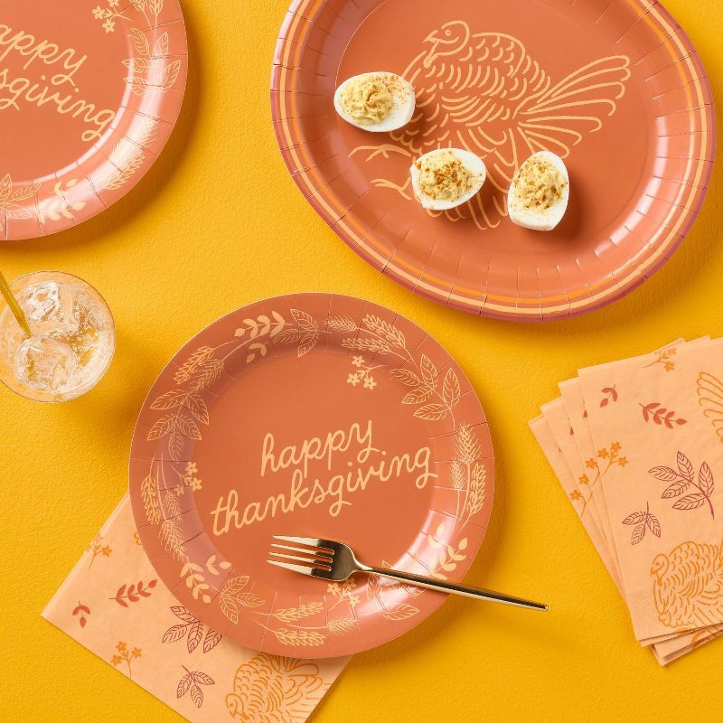 slide 2 of 3, 20ct Thanksgiving Orange Harvest Guest Paper Towel Napkin - Spritz™, 20 ct