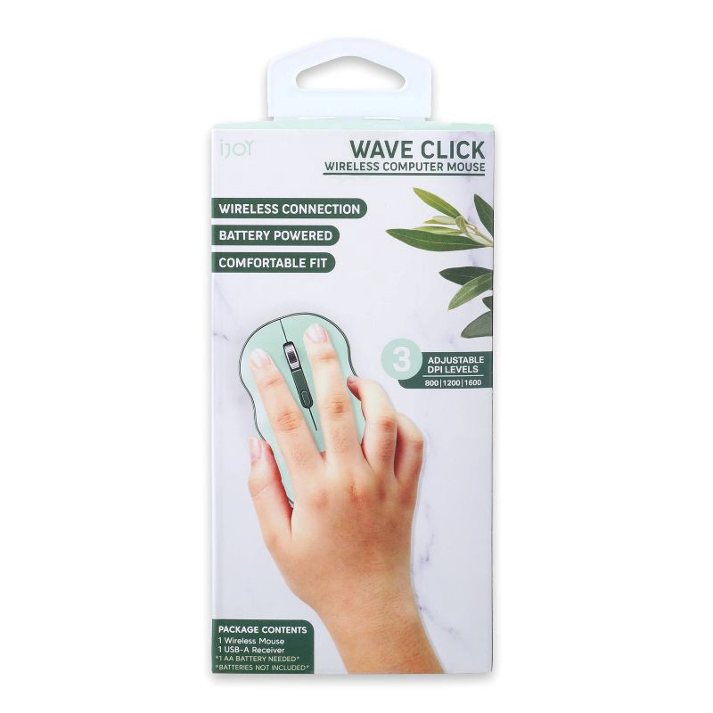 slide 4 of 5, iJoy Wireless Wavy Computer Mouse - Green, 1 ct