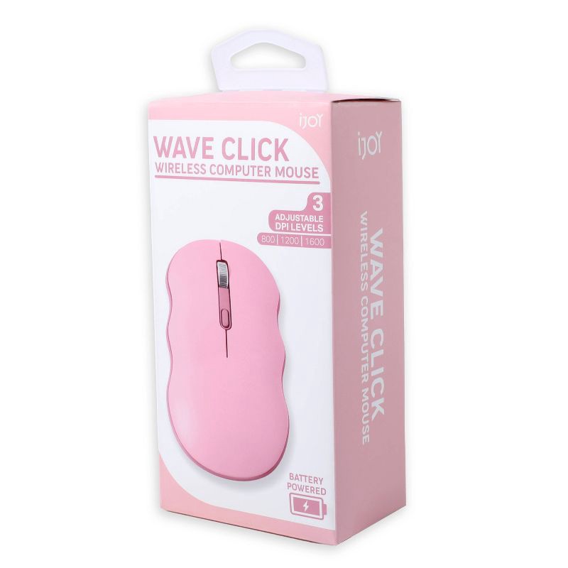slide 3 of 5, iJoy Wireless Wavy Computer Mouse - Pink, 1 ct
