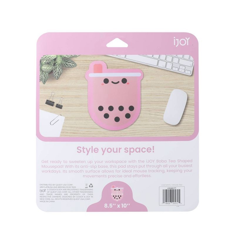 slide 3 of 3, IJoy Fabric Mouse Pad - Boba Tea: Slim Rubber Design, Computer Accessories, 1 ct