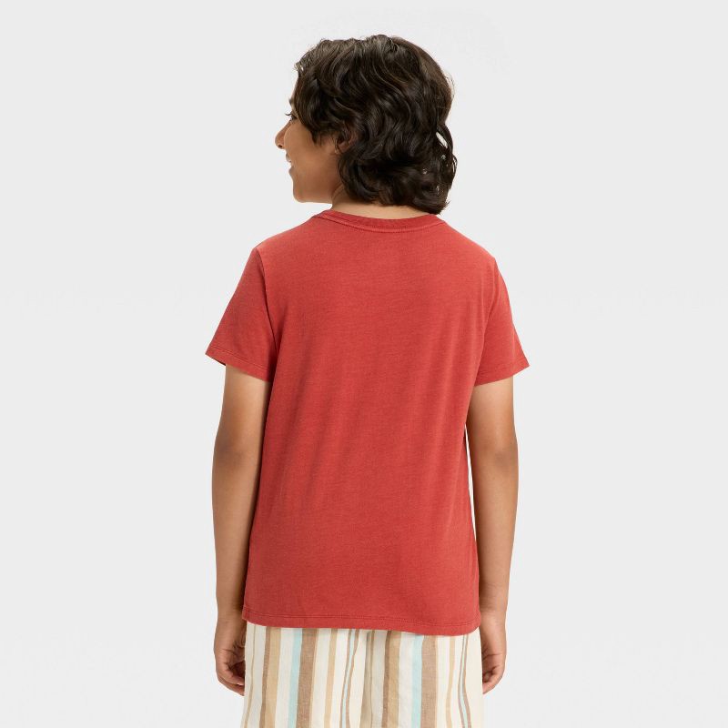 slide 2 of 3, Boys' Short Sleeve Washed Pocket T-Shirt - Cat & Jack™ Brick Red M, 1 ct