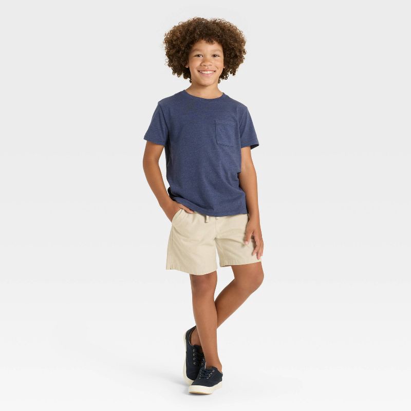 slide 3 of 3, Boys' Short Sleeve Washed Pocket T-Shirt - Cat & Jack™ Navy Blue XS, 1 ct