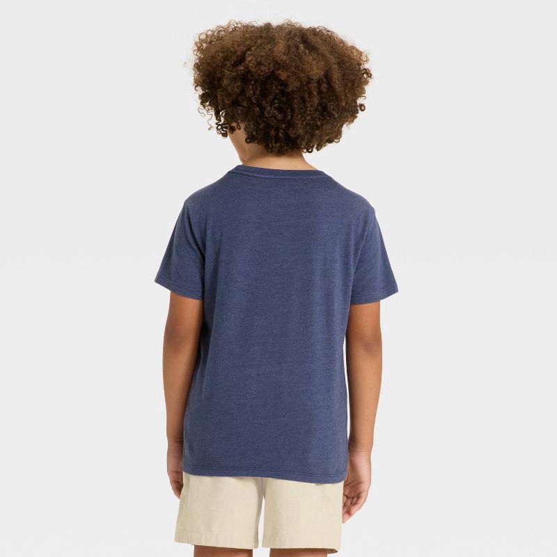 slide 2 of 3, Boys' Short Sleeve Washed Pocket T-Shirt - Cat & Jack™ Navy Blue S, 1 ct