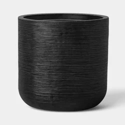 Fluted Outdoor Planter Black 12" - Threshold™