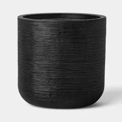 Fluted Outdoor Planter Black 12" - Threshold™