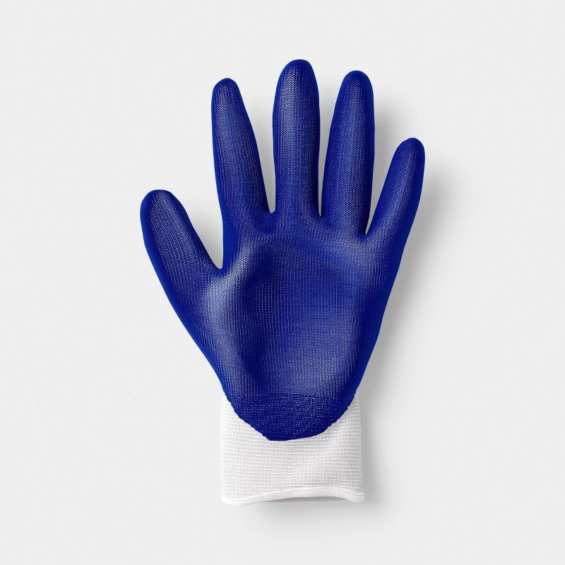 slide 5 of 5, 2pc Nitrile Coated Dipped Gloves Blue - Room Essentials™, 2 ct