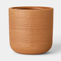 Fluted Outdoor Planter Terracotta Orange 10" - Threshold™
