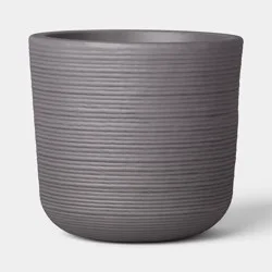 Fluted Outdoor Planter Gray 8" - Threshold™