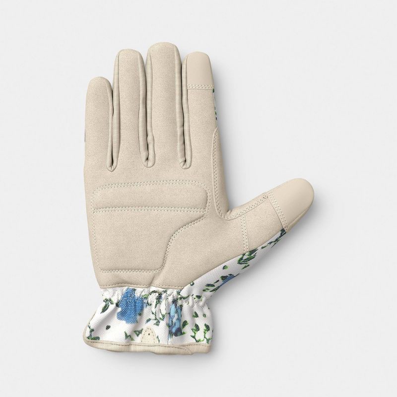 slide 2 of 3, Duck Canvas Floral Ikat Blossom Pattern Work Gloves One Size Khaki - Threshold™, 1 ct