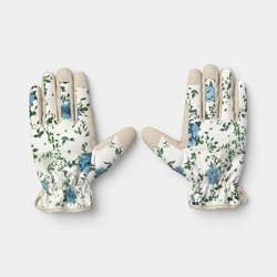 Duck Canvas Floral Ikat Blossom Pattern Work Gloves One Size Khaki - Threshold™