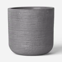 Fluted Outdoor Planter Gray 12" - Threshold™