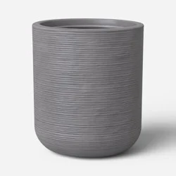 Fluted Outdoor Planter Gray 14"x16" - Threshold™