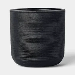 Fluted Outdoor Planter Black 10" - Threshold™