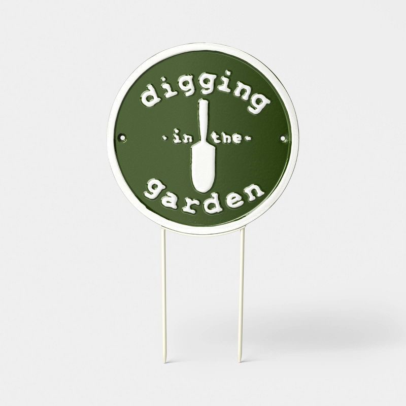 slide 1 of 4, Metal "Digging in the Garden" Garden Sign - Threshold™, 1 ct