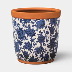 Terracotta Outdoor Floral Patterned Planter 6"x6.12" - Threshold™