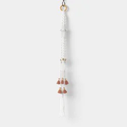 38'' Macrame Recycled Polyester Plant Hanger Cream - Threshold™