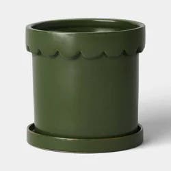 Ceramic Modern Outdoor Planter Green 8"x7.75" - Threshold™