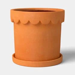 Ceramic Modern Outdoor Planter Terracotta Orange 10"x9.75" - Threshold™
