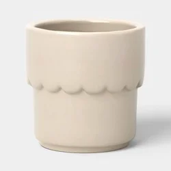 Ceramic Modern Outdoor Planter Cream 4"x3.875" - Threshold™