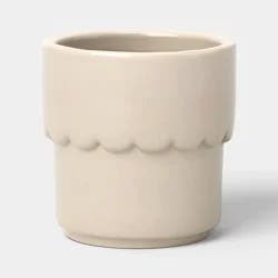 Ceramic Modern Outdoor Planter Cream 4"x3.875" - Threshold™