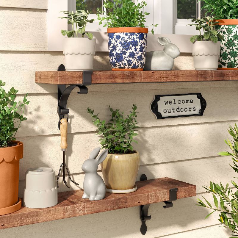 slide 2 of 4, Metal "Welcome Outdoors" Garden Sign - Threshold™, 1 ct