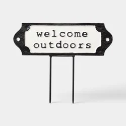 Metal "Welcome Outdoors" Garden Sign - Threshold™