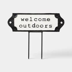 Metal "Welcome Outdoors" Garden Sign - Threshold™