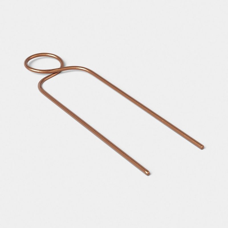 slide 3 of 5, 3pc Copper Metal Figural Pot Stakes - Threshold™, 3 ct