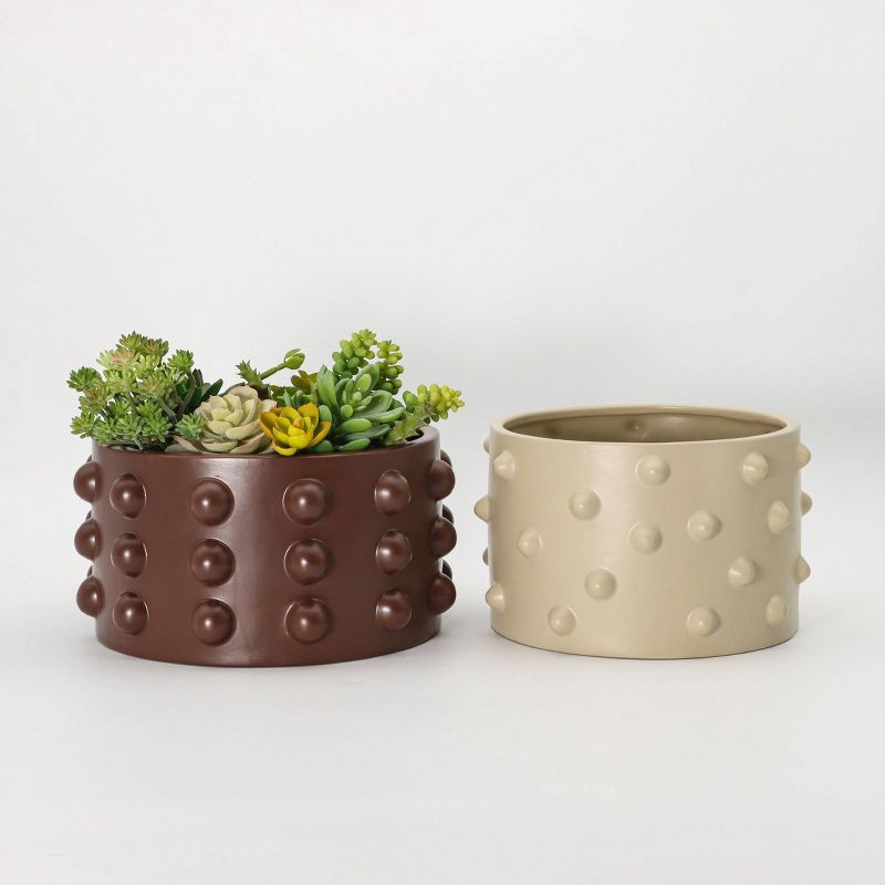 slide 3 of 4, A.I.M. A.I.M 5" Textured Inventive Planter Brown, 1 ct