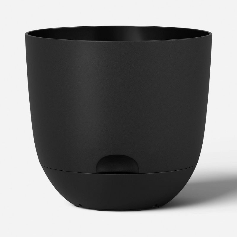 slide 1 of 4, Recycled Car Seat Resin 8" RE Self Watering Planter Black - Room Essentials™, 1 ct