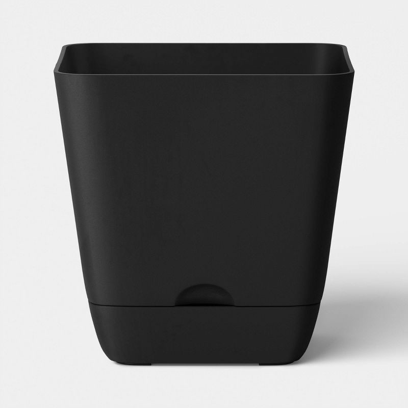 slide 1 of 4, Recycled Car Seat Resin 6" Square Self Watering Planter Black - Room Essentials™, 1 ct