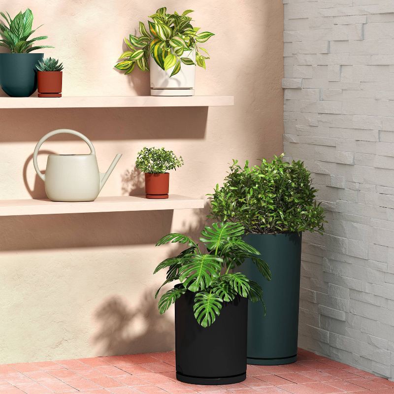 slide 2 of 4, 2pc Recycled Resin Indoor Outdoor Planter Pots Dark Red 4" - Room Essentials™, 2 ct