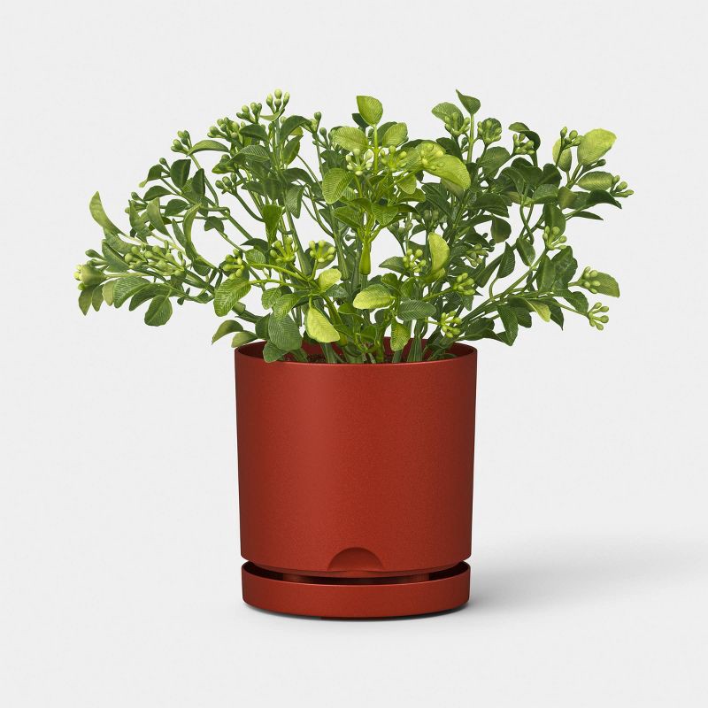 slide 3 of 4, 2pc Recycled Resin Indoor Outdoor Planter Pots Dark Red 4" - Room Essentials™, 2 ct