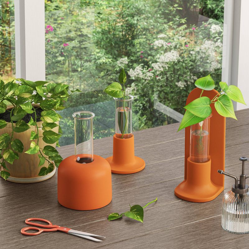 slide 2 of 4, Terrarium Glass Terracotta Tall Back Base Drip Line Irrigation Kit - Threshold™, 1 ct