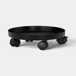 12" Plant Caddy on Wheels Planter Stands and Holders Black - Threshold™