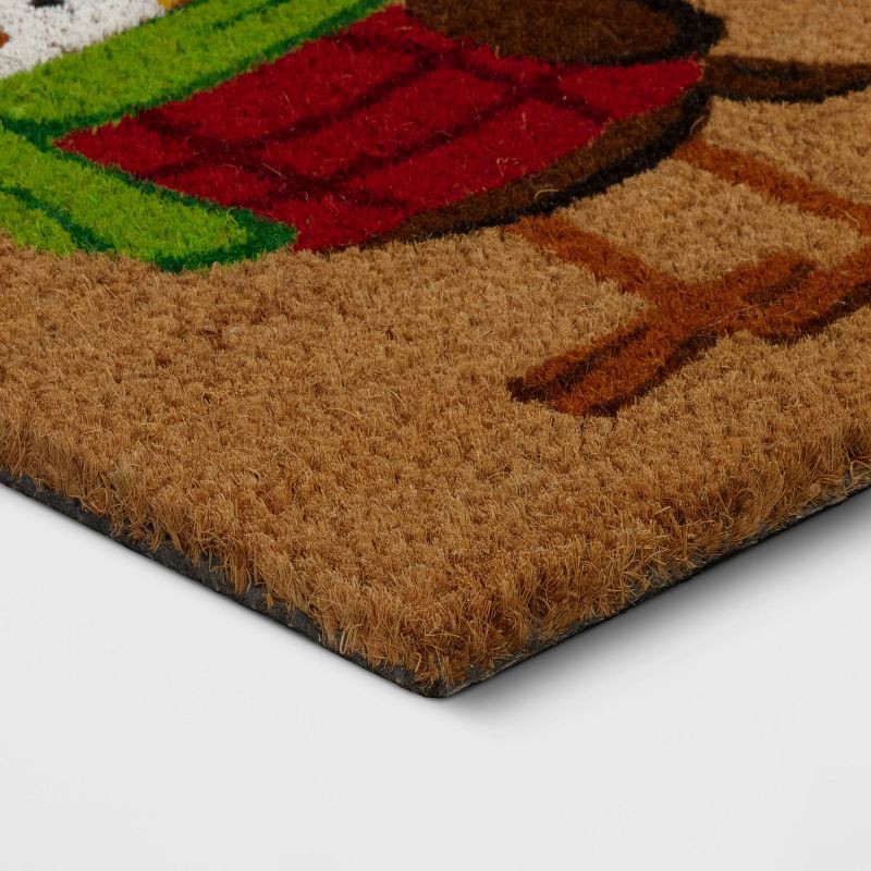 slide 3 of 4, Christmas 'Warm Wishes' Coir Doormat Natural and Red - Wondershop™, 1 ct