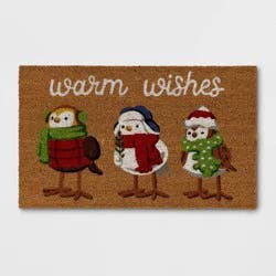 Christmas 'Warm Wishes' Coir Doormat Natural and Red - Wondershop™