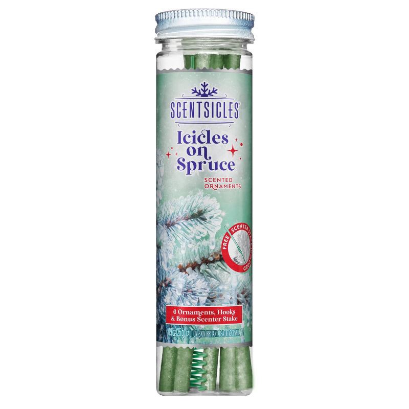 slide 1 of 5, ScentSicles 6pk Icicles on Spruce Scented Ornaments, 6 ct