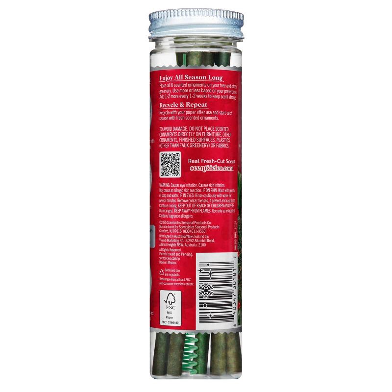 slide 6 of 6, ScentSicles 6pk Snowberry Pine Scented Ornaments, 6 ct