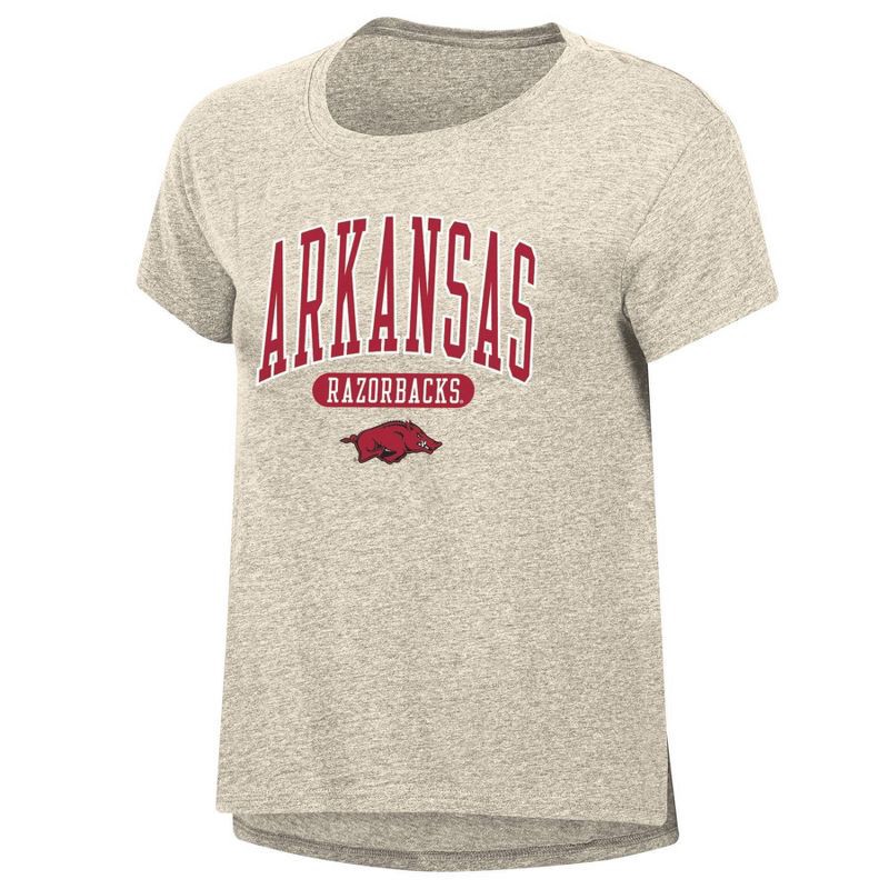 slide 1 of 3, NCAA Arkansas Razorbacks Women's Oatmeal T-Shirt - XL, 1 ct
