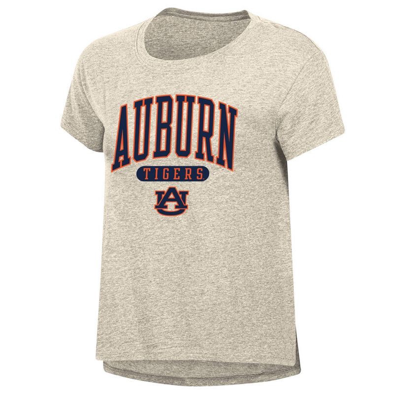 slide 1 of 3, NCAA Auburn Tigers Women's Oatmeal T-Shirt - L, 1 ct