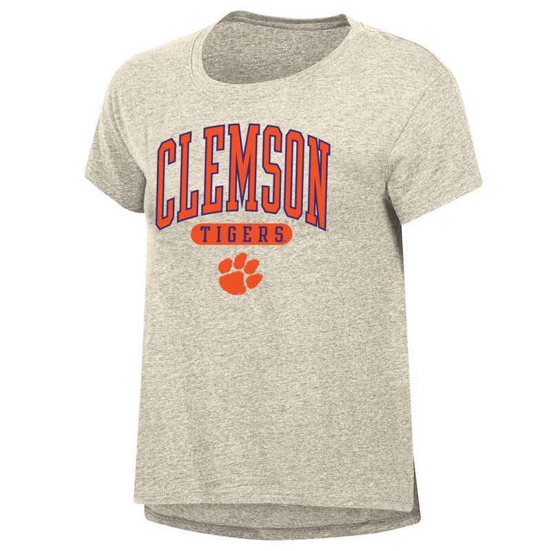 slide 1 of 3, NCAA Clemson Tigers Women's Oatmeal T-Shirt - XL, 1 ct