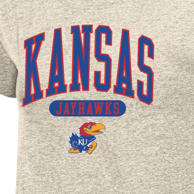 slide 3 of 3, NCAA Kansas Jayhawks Women's Oatmeal T-Shirt - S, 1 ct