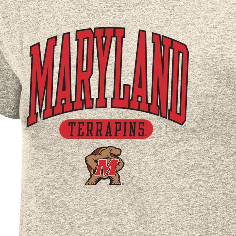 slide 3 of 3, NCAA Maryland Terrapins Women's Oatmeal T-Shirt - M: Cotton-Polyester Jersey Pullover, 1 ct