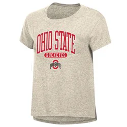 NCAA Ohio State Buckeyes Women's Oatmeal T-Shirt - M: Cotton-Polyester Blend, Crew Neck