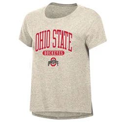 NCAA Ohio State Buckeyes Women's Oatmeal T-Shirt - M: Cotton-Polyester Blend, Crew Neck