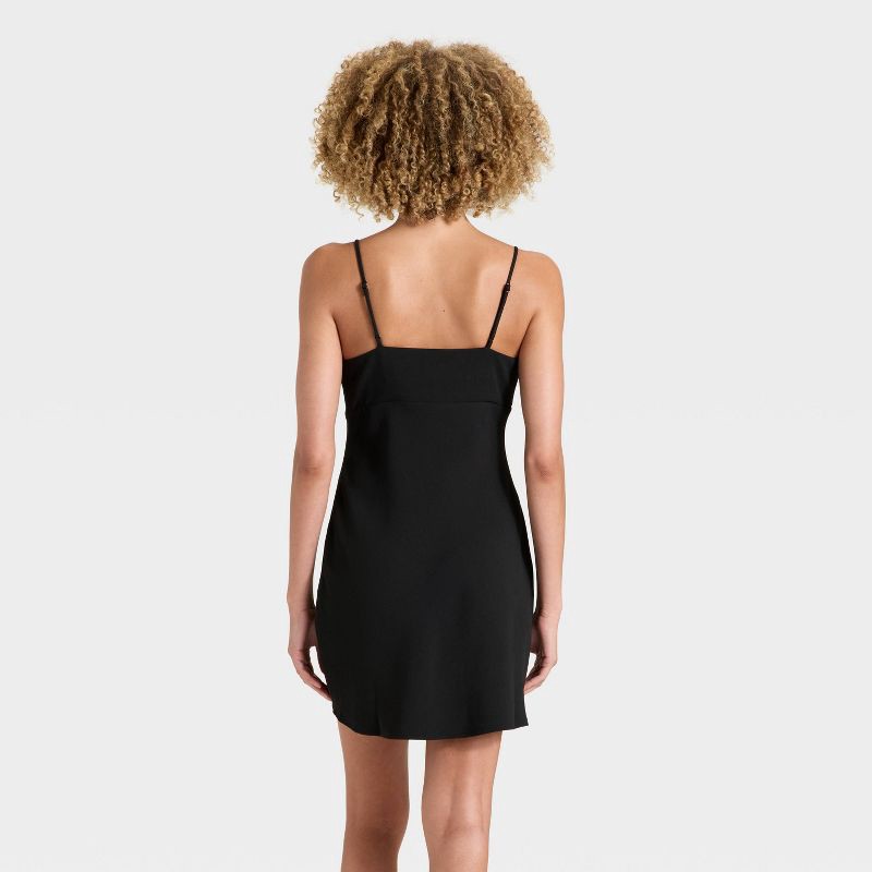 slide 3 of 3, Women's Crepe Slip Mini Dress - A New Day™ Black XL, 1 ct