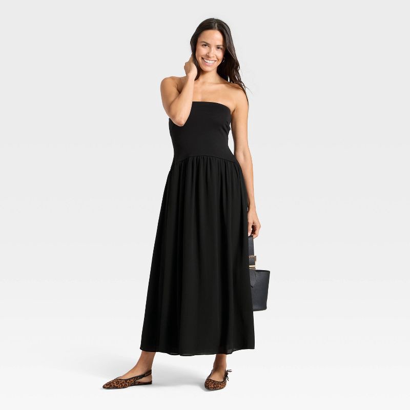 slide 2 of 3, Women's Maxi Dress - A New Day™ Jet Black L, 1 ct