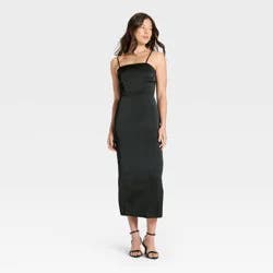 Women's Column Slip Dress - A New Day™ Black M