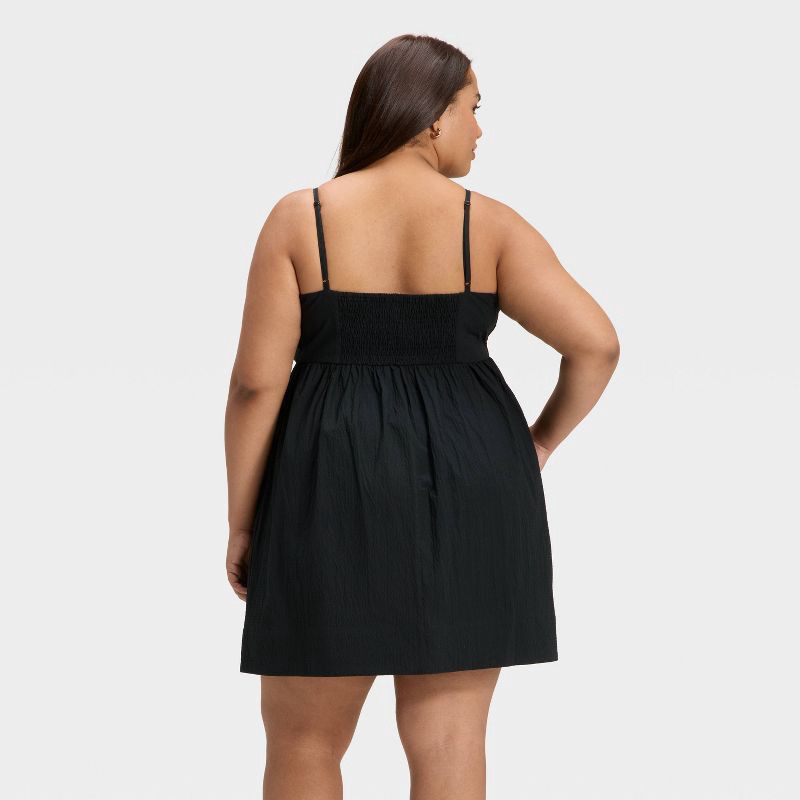slide 2 of 3, Women's Seersucker Mini Dress - A New Day™ Black XXL, 1 ct